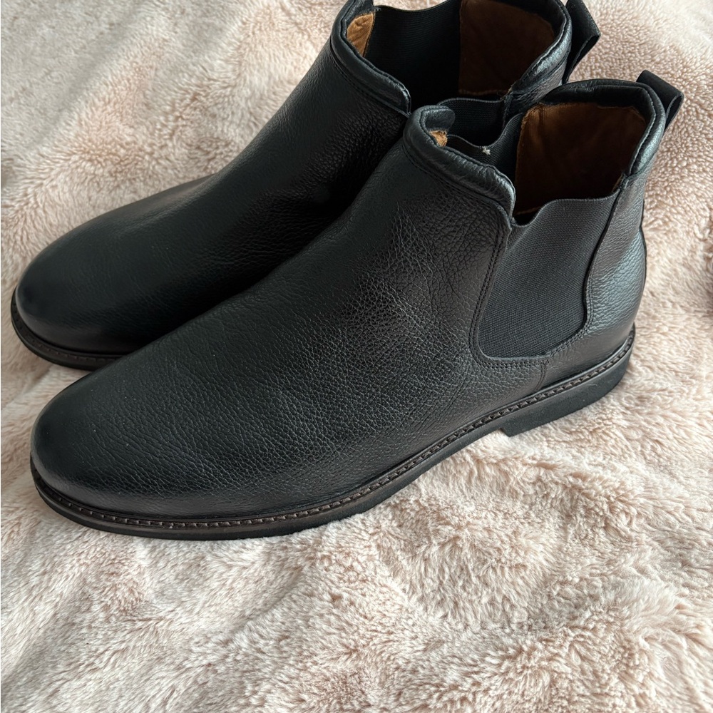 Marc Joseph Men's Black Pebbled Leather Boots - Picture 3 of 3